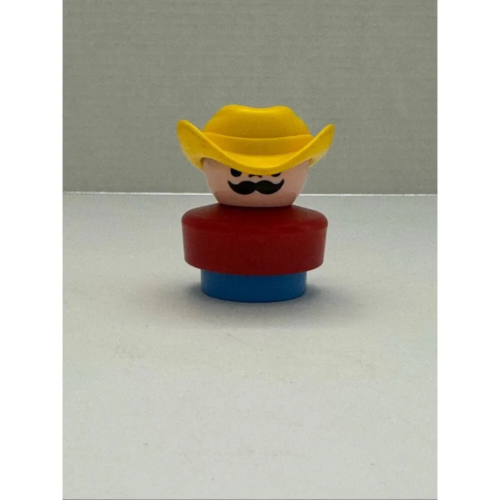 Fisher Price Little People Cowboy Red Shirt Vintage 1990 Chunky Little People